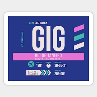 Rio de Janeiro (GIG) Airport Code Baggage Tag Magnet